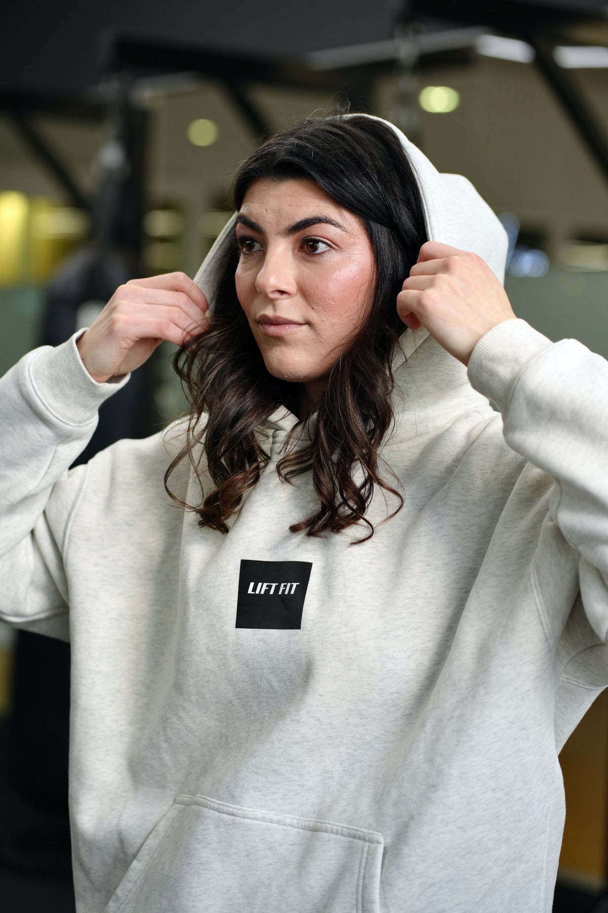 Oversized Fleece Hoodie - Oat Grey