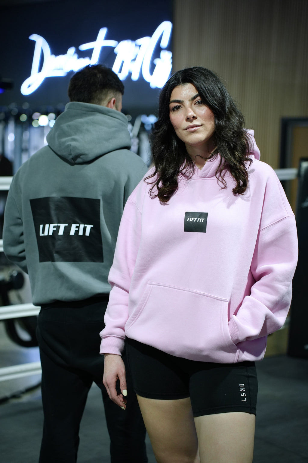 Oversized Fleece Hoodie - Pink